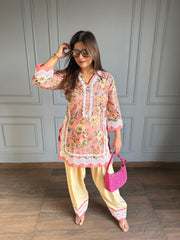 Pure cotton laced farshi salwar suit (Samridhi)