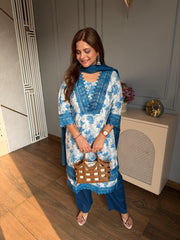 Affordable cotton lace work suit (Lisa)