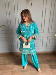Crepe farshi salwaar formal co-ord with cotton lining (Shradha)