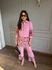 Beautiful summer embroidered co-ord set (Meloni)