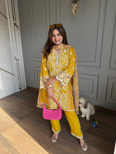 Pakistani style pure cotton embroidered suit with printed chiffon dupatta (Alina)
