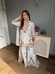 Most pretty crepe gara suit with cotton lining (Navira)