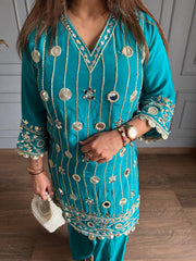 Crepe farshi salwaar formal co-ord with cotton lining (Shradha)