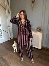 Shadow effect woollen velvet co-ord set with mirror detailing (Mishti)