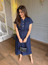 Imported denim fabric long dress (Shinaya)