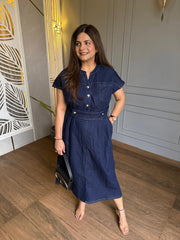 Imported denim fabric long dress (Shinaya)