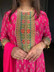 Anarkali crepe suit