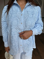 Pure cotton schiffli co-ord set (Korea)