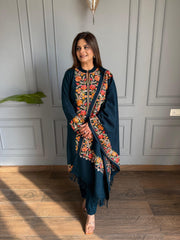 All new woollen shawl suit with kashmiri embroidery (Variza)