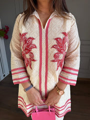 Cotton crochet full lining co-ord set (Rose)