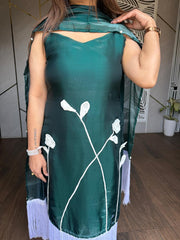 Pearl embellished tissue organza suit