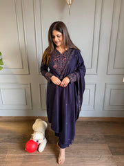 Beautiful woollen embroided shawl suit (Sita)