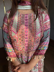 Pure crepe A line anarkali suit