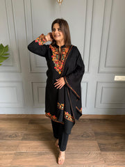 Woollen 3 piece Kashmiri embroided shawl suit (Kazo)
