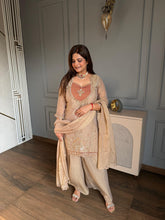Pure soft tissue sharara suit with handwork (Geet)