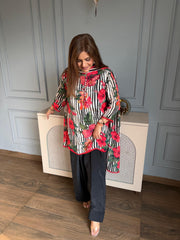 Crepe printed suit with cotton lining on shirt (Ragini)