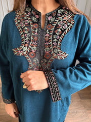 All new warm and soft embroidered ambi work pheran set (Nusrat)