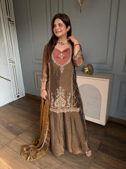 Pure soft tissue sharara suit with handwork (Geet)