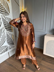 Crepe A line co-ord with lining on shirt