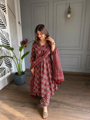 Kajal A line cotton suit
