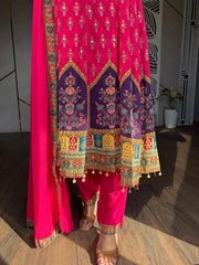 Anarkali crepe suit