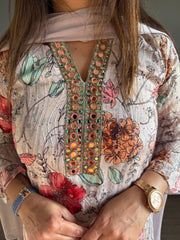 FULL SEQUENCED EMBROIDED SUIT (PINEAPPLE)