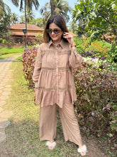 Imported fabric loose a line co-ord set (Leaf)