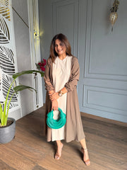 Dualtone coloured summer dress (Coffee)