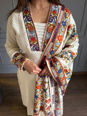 Soft knitted full jaal embroided woollen shawl suit (Milan)