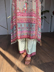 Pure crepe A line anarkali suit