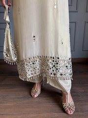 Real mirror work tissue potli long shirt co-ord set (Sahher)