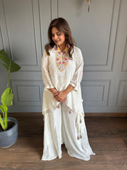 2 piece crepe embroided co-ord set (Inaab)