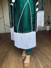 Pearl embellished tissue organza suit