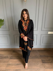 Woollen 3 piece Kashmiri embroided shawl suit (Kazo)
