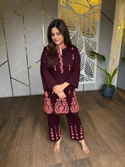 Beautiful woollen embroided co-ord set (Indri)
