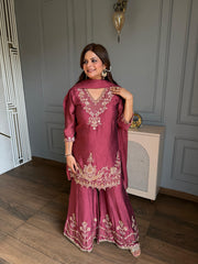 Beautiful hand embroidered suit for festive season (Shayra)
