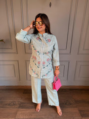 Floral embroidered imported co-ord set (Rahi)