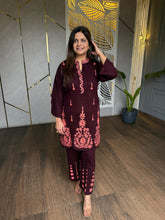 Beautiful woollen embroided co-ord set (Indri)