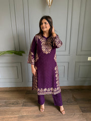 Woollen 2 piece embroided pheran set (Rubab)