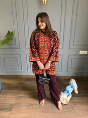 Beautiful over all kashmiri embroided 2 piece co-ord set (Chinar)
