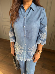 Imported summer embroidered co-ord set (Saru)