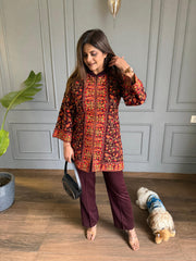 Beautiful over all kashmiri embroided 2 piece co-ord set (Chinar)