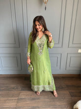 Real mirror work tissue potli long shirt co-ord set (Sahher)