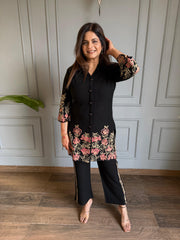2 Piece woollen floral embroided co-ord set (Karina)