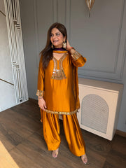 Beautiful farshi suit with real mirror detailing (Rutvi)