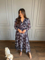 Super pretty soft georgette calf length dress (Frills)