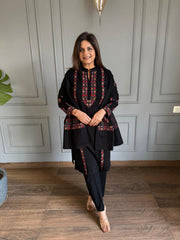 Warm and soft woollen embroided shawl suit (Sana noor)