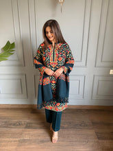 Kashmiri embroided woollen shawl suit (Ruhi)