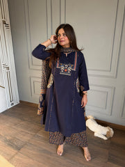 Pure cotton ajrakh print suit with cotton dupatta (Mohini)