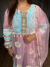 Mul chanderi embroided suit